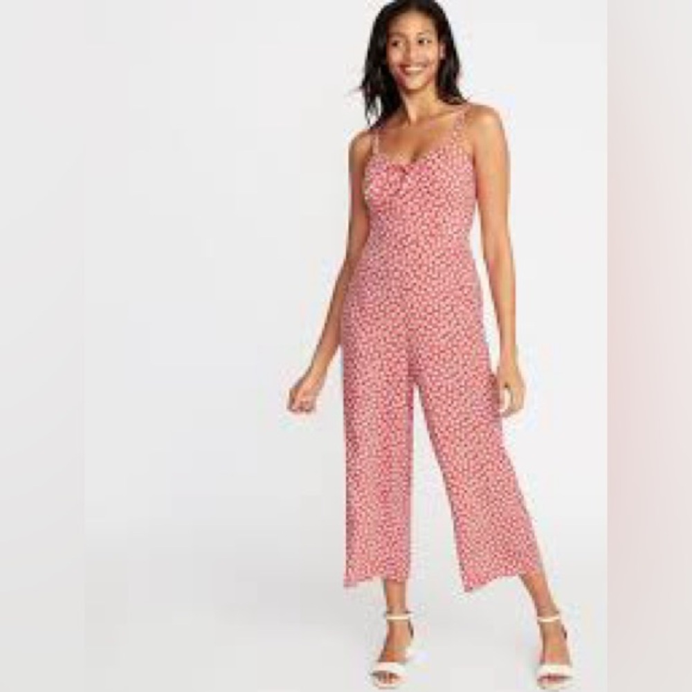 Old Navy Pink Printed Wide-Leg Jumpsuit
